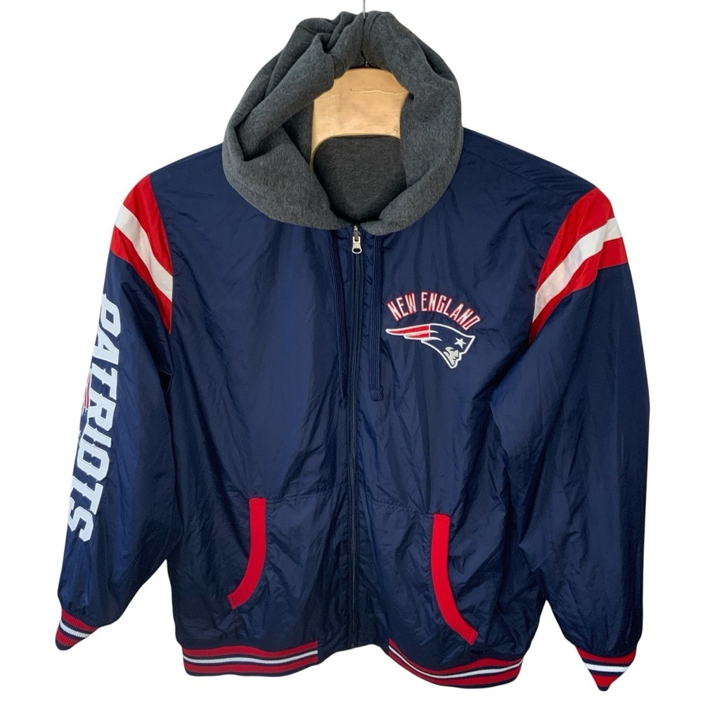 NFL New England‎ Patriots Reversable Full Zip Jacket Hoodie Sweatshirt Mens 3XL